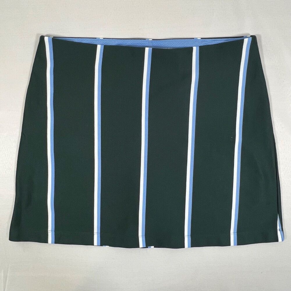 Tory Sport Performance Golf Skirt/Skort Green White Blue Stripes Sz XL